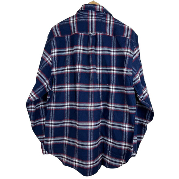 Jachs Navy/Red Plaid Soft Heavyweight Flannel Long Sleeve Shirt Men's Large NWT - Picture 5 of 5
